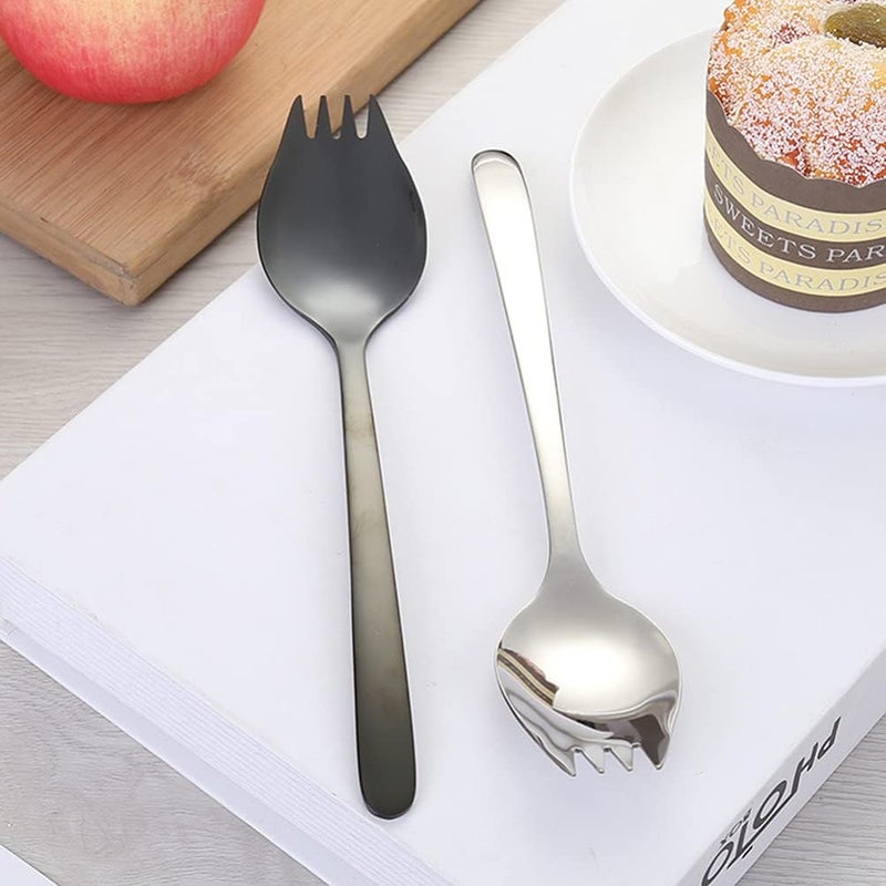 Pasta Spoon Pasta Spoon Salad Spoon Fork, Stainless Steel Spork Fruit Dessert Pasta Forks Food Serving Spoon for Home Kitchen () Soup Spoons Stainless Steel Soup Spoons Stainless Steel - Image 2