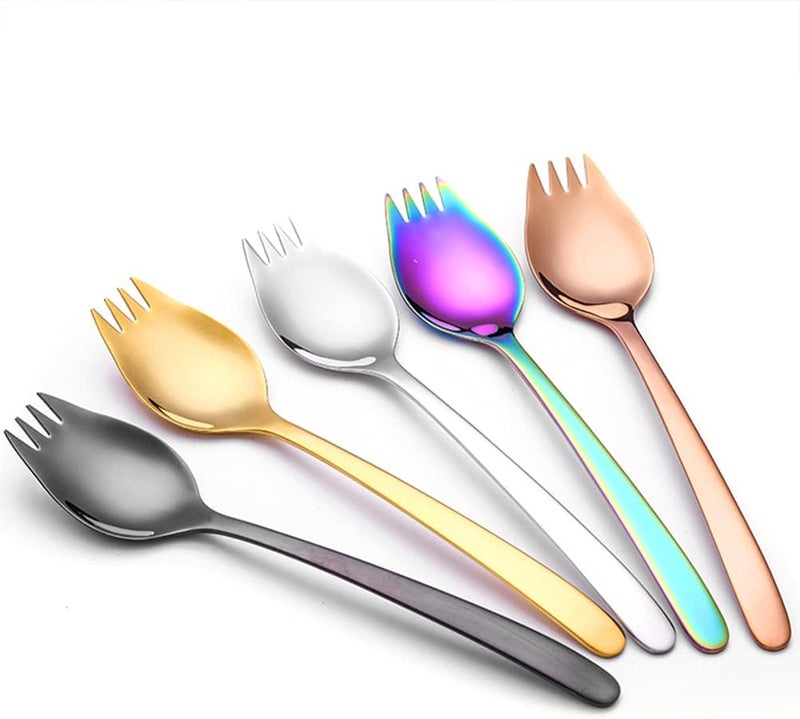 Pasta Spoon Pasta Spoon Salad Spoon Fork, Stainless Steel Spork Fruit Dessert Pasta Forks Food Serving Spoon for Home Kitchen () Soup Spoons Stainless Steel Soup Spoons Stainless Steel - Image 3