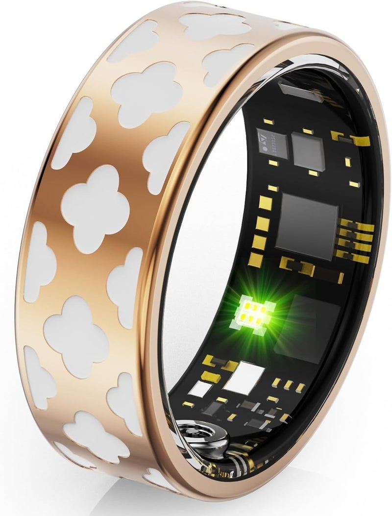 حلقة اللياقة البدنية تتبع صحة معدل ضربات القلب، قياس الأكسجة، النوم، رصد السعرات الحرارية للتمرين، تتبع جميع مؤشرات الصحة المهمة الخاصة بك، متوافق مع نظام التشغيل iOS و Android (المينا، 11) - Image 1