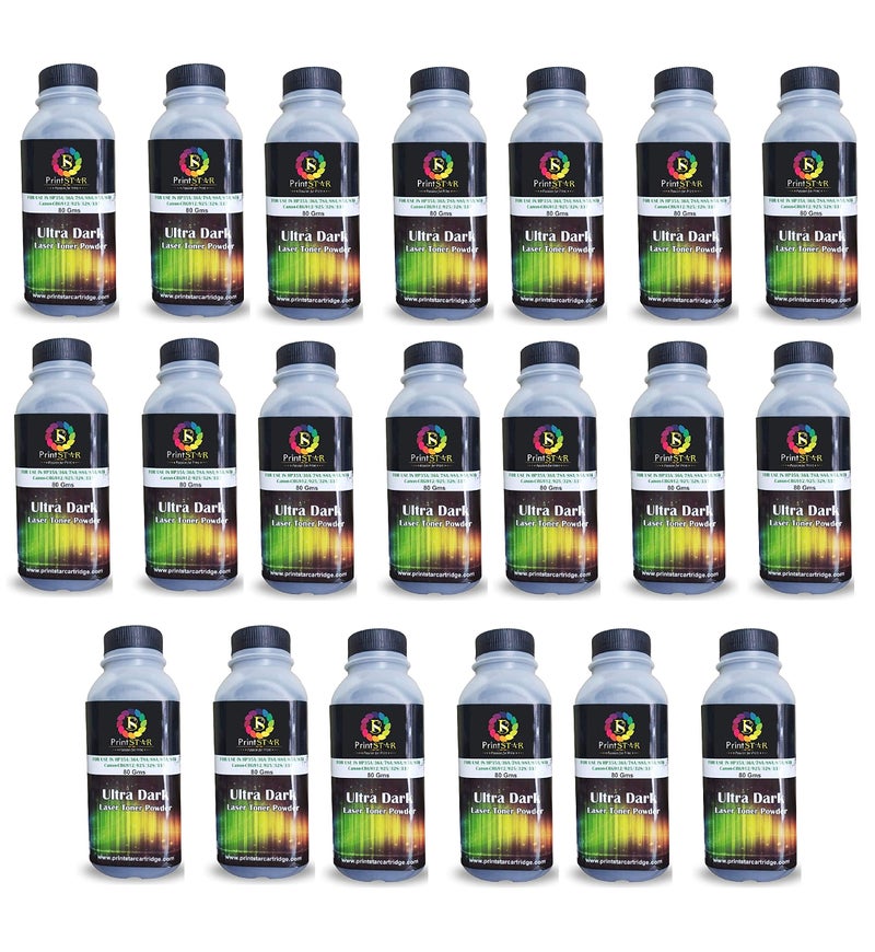 Print Star Ultra Dark Toner Powder Comaptible with Hp 88A, 78A, 36A, 83A, 35A, 85A & Canon 925,328,326,337 Toner Cartridges (Pack of 20) - Image 5