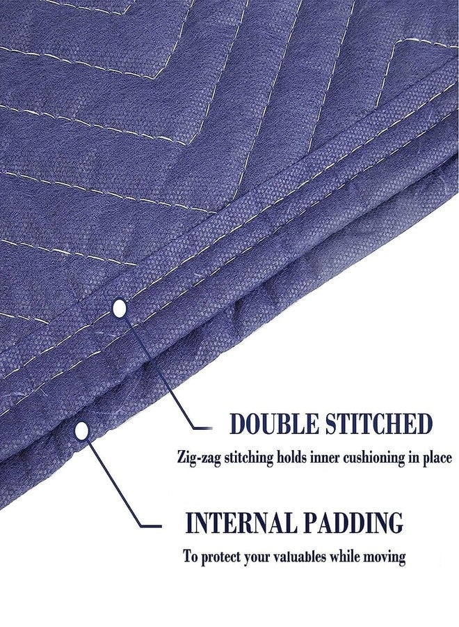 U HOMOVING 1 Pack Moving Blankets Heavy Duty 80"x72" Quilted Packing Blankets for Moving Furniture Padded Shipping Furniture Mover Blankets Blue - Image 3