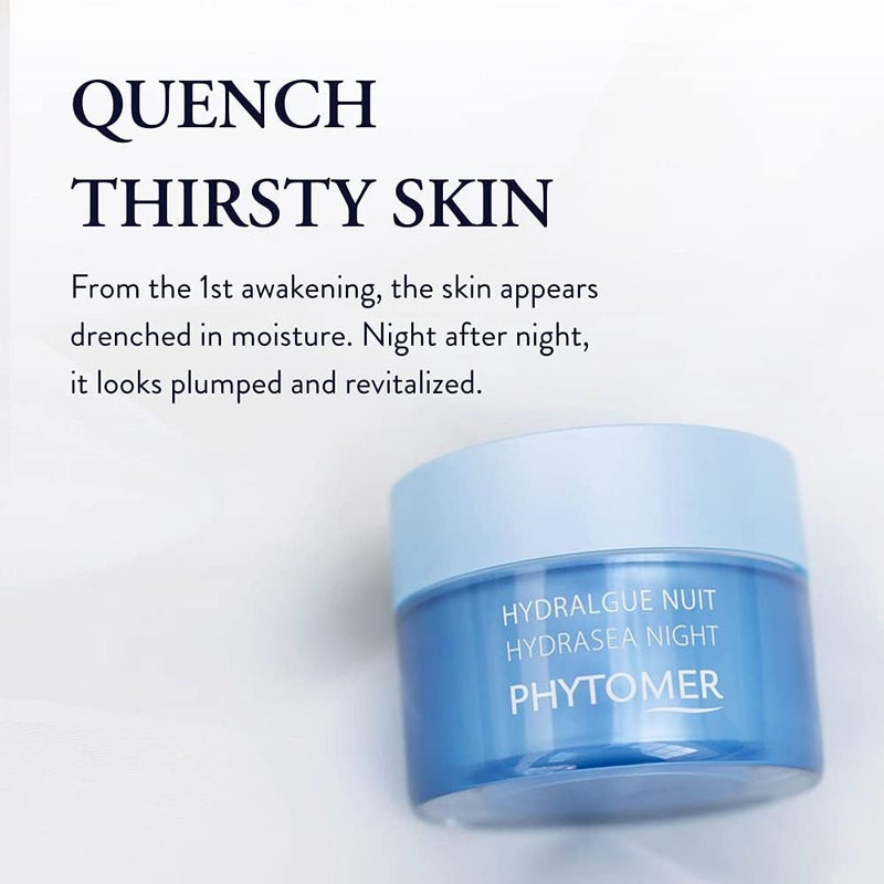 Phytomer Hydrasea Moisturizing Night Cream | Intensely Nourishing Face Moisturizer | Plumps and Hydrates Dry Skin | Anti Aging Overnight Cream | 50ml - Image 4