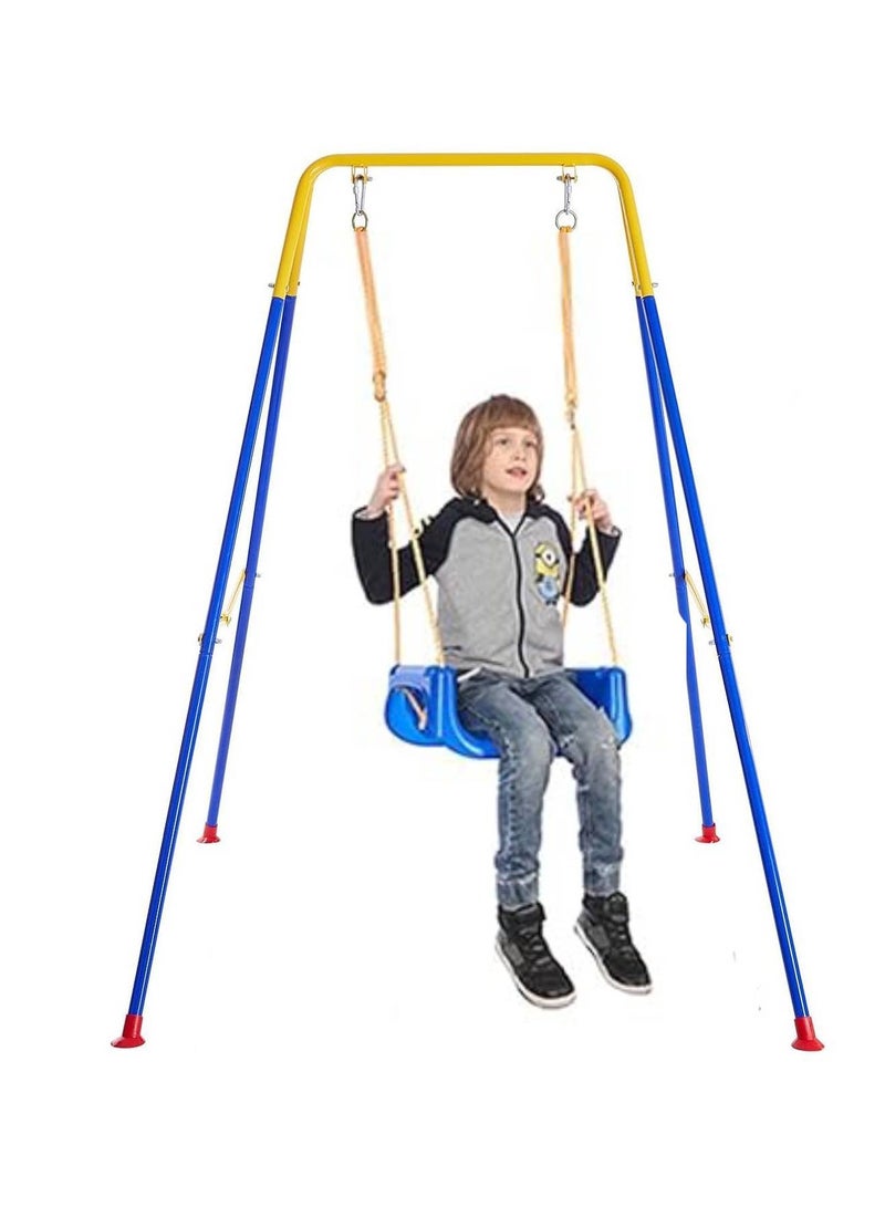 Toddler Swing Set, Baby Swing for Indoor Outdoor Play Foldable Metal Stand - Image 1