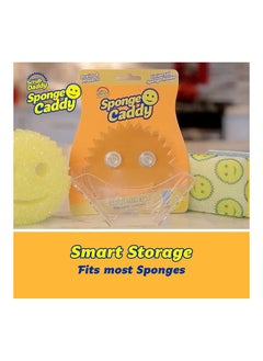 Scrub Daddy Sponge Holder -  Daddy Caddy, Sink Sponge Holder With Suction Cups for Smiley Face Sponge, Sink Organizer for Kitchen and Bathroom, Self Draining, Dishwasher Safe and Fits almost All Sponges, Set Of 1  - Image 1