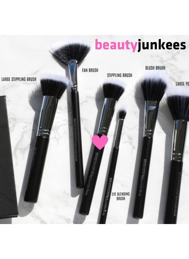 Beauty Junkees - Small Stippling Brush Makeupbeauty Junkees Duo Fiber Stippling Brush Flat Concealer Brush Under Eye Stipple Brushes For Blending Foundation Blush Highlighting Contour Bronzer Synthetic - Image 1
