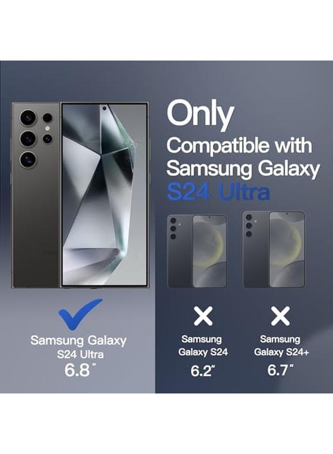 جي تيك جراب مغناطيسي لهاتف Samsung Galaxy S24 Ultra 5G متوافق مع Magsafe، غطاء خلفي شفاف غير لامع مقاوم للصدمات، أسود - Image 2