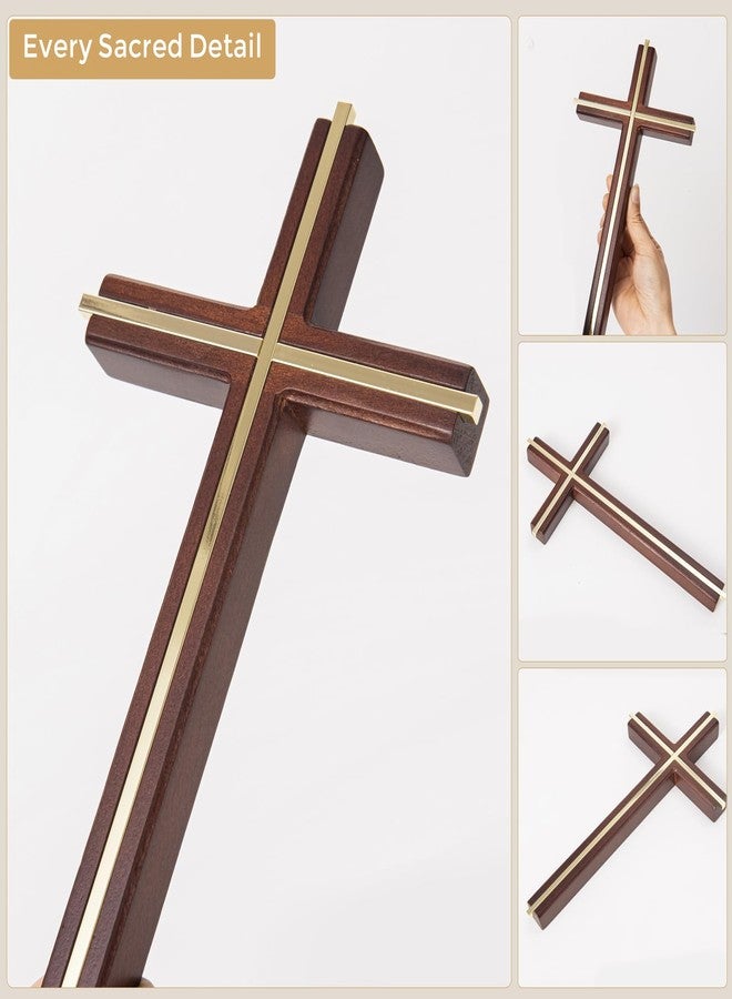 ACHIBANG 10" Wooden Cross for Wall, Modern Minimalist Wall Cross for Home Decor and Blessing, Catholic Gifts - Image 5