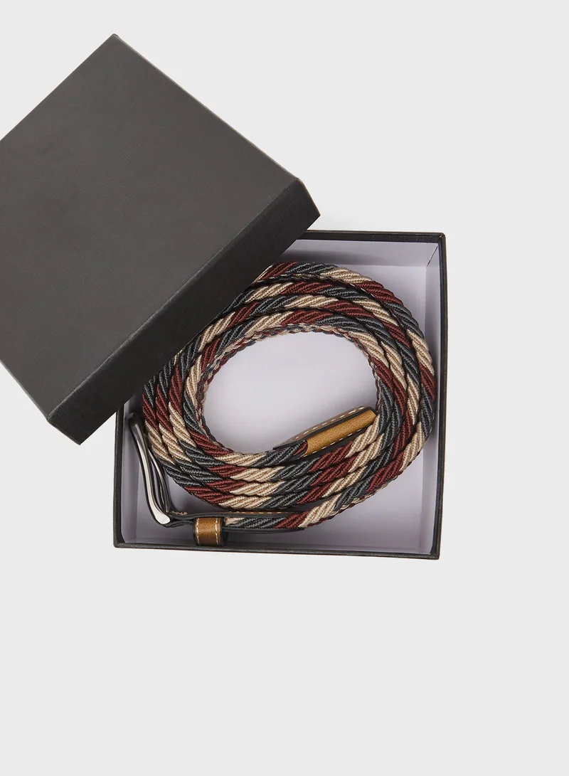 Seventy Five Weaved Free Size Casual Slim Fit Belt