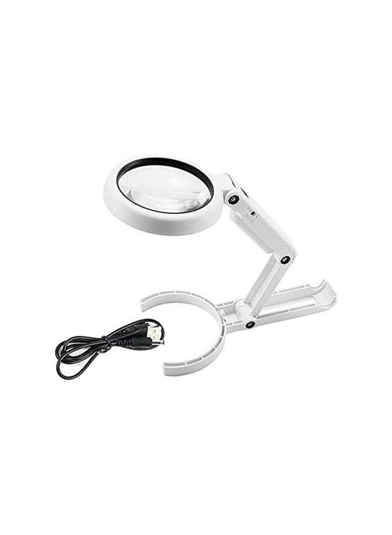 عدسة مكبرة للقراءة لكبار السن مصباح مكبر LED من ، 5 × 11 عدسة مكبرة، مصباح طاولة مزدوج الاستخدام، حامل فائق السطوع، مانع للانزلاق، 8 عدسات مكبرة LED - Image 1