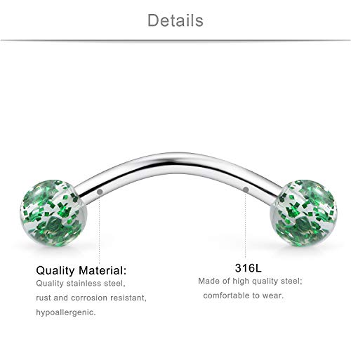 SCERRING 16G Rook Earrings Eyebrow Rings Tragus Helix Daith Lip Ring Barbell Body Piercing Jewelry Retainer 6mm 30PCS - Image 2