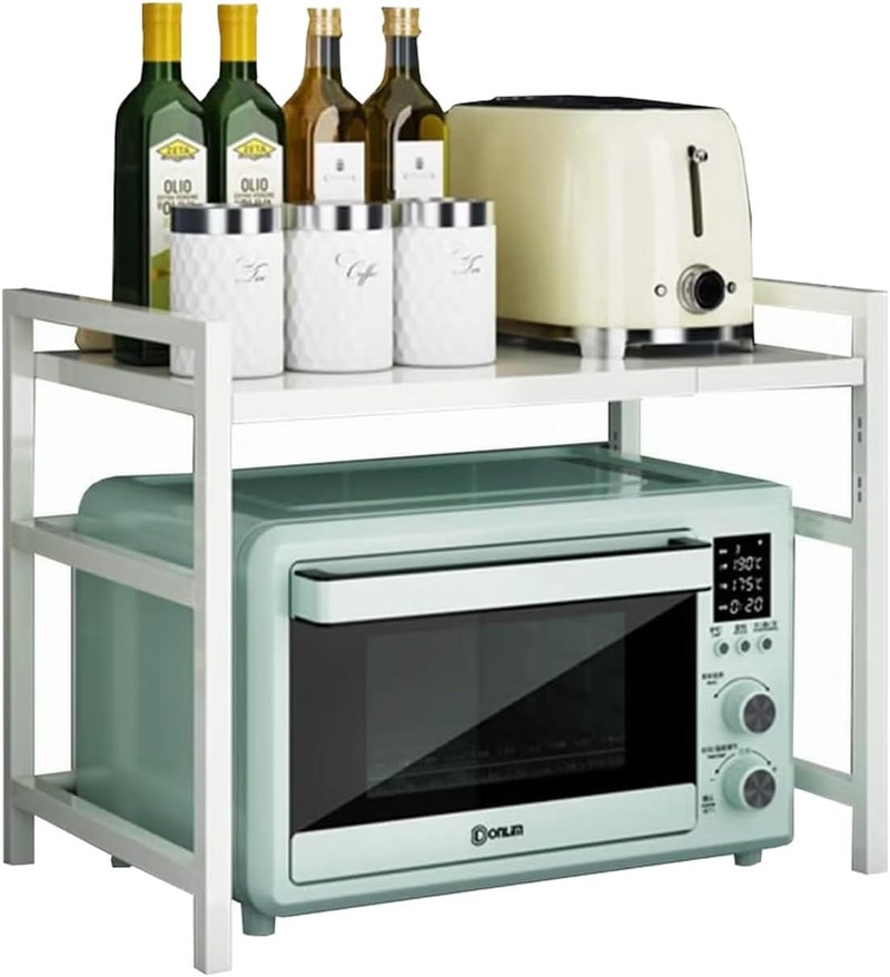 Adjustable Microwave Oven Rack White White