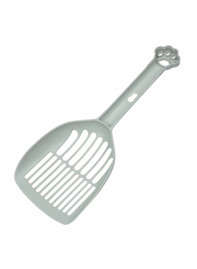HAPPY PUSS cat litter scoop, plastic cat litter pet shovel, durable pet poop scoop, with long and strong plastic handle, litter cleaning Tool, stylish pet accessories, cat paw design-Grey color - Image 5