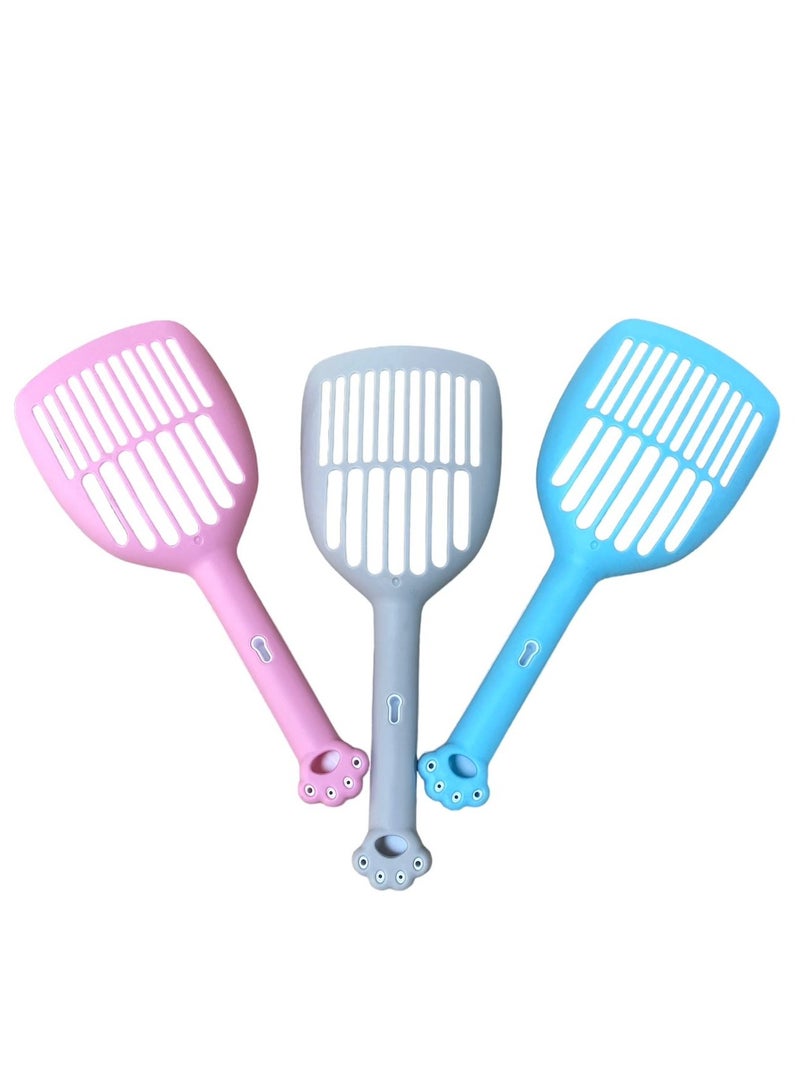 HAPPY PUSS cat litter scoop, plastic cat litter pet shovel, durable pet poop scoop, with long and strong plastic handle, litter cleaning Tool, stylish pet accessories, cat paw design-Grey color - Image 4