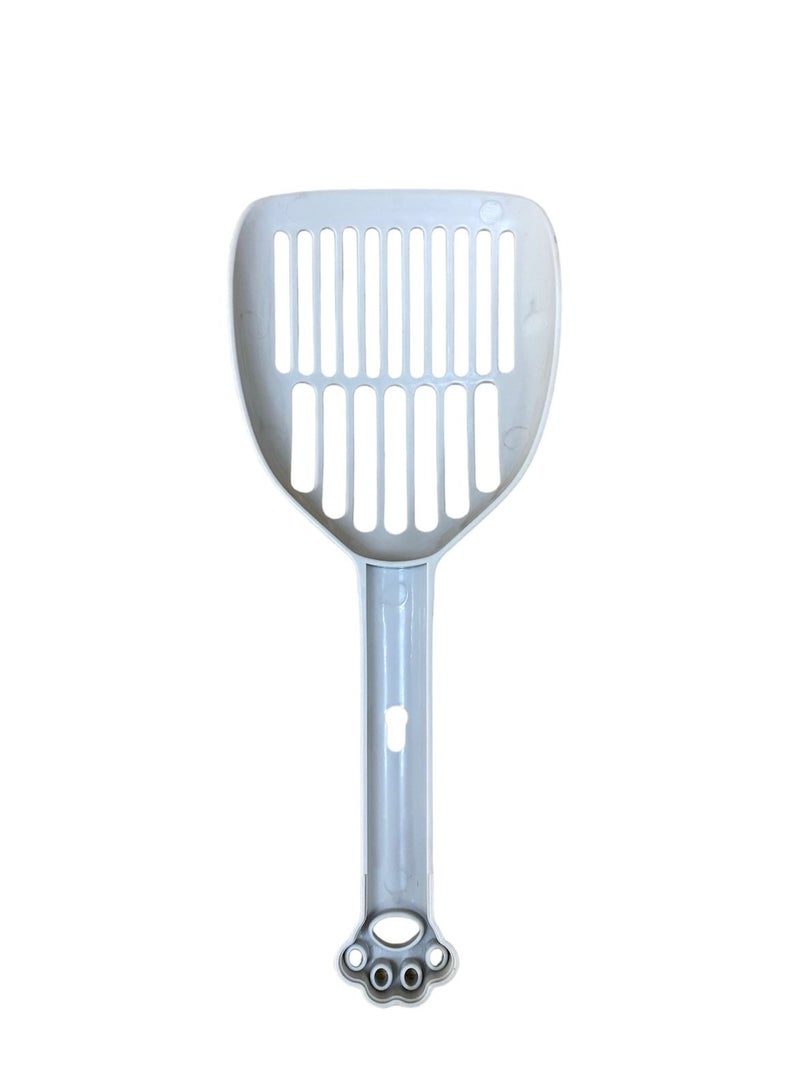 HAPPY PUSS cat litter scoop, plastic cat litter pet shovel, durable pet poop scoop, with long and strong plastic handle, litter cleaning Tool, stylish pet accessories, cat paw design-Grey color - Image 3