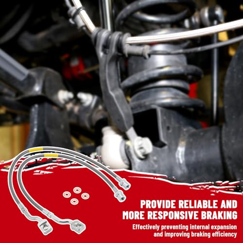 Racewill 2 PCS Front Brake Lines 89370 Compatible with Chevy Silverado GMC Sierra 1500 2007-2019/2500 3500HD 2011-2019 - Image 3