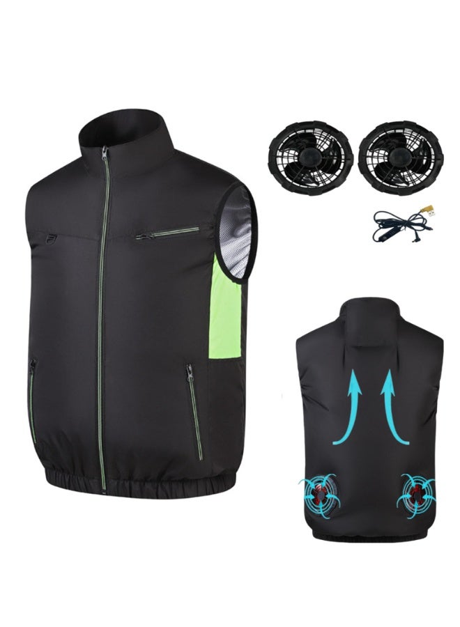 NIBEMINENT Rechargeable Cooling Vest with Built-in Fan - Portable Air Conditioning Outdoor Jacket for Fishing, Cycling, Hiking and Summer Sports - Image 1