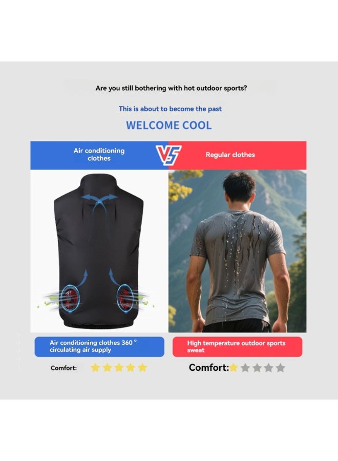NIBEMINENT Rechargeable Cooling Vest with Built-in Fan - Portable Air Conditioning Outdoor Jacket for Fishing, Cycling, Hiking and Summer Sports - Image 4