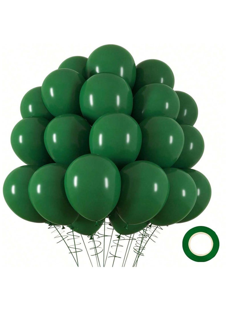 A set of dark green latex balloons to decorate birthday parties, Saudi National Day, Founding Day, and all special occasions, 25 pieces - Image 1