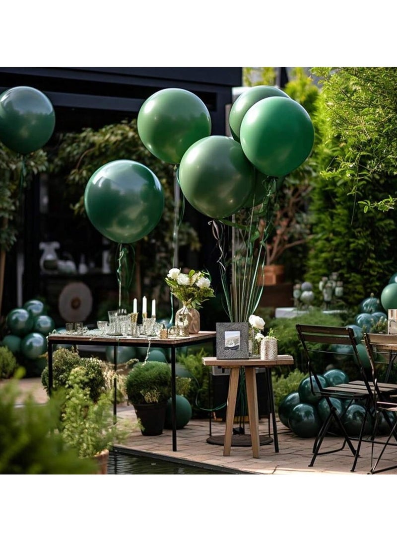 A set of dark green latex balloons to decorate birthday parties, Saudi National Day, Founding Day, and all special occasions, 25 pieces - Image 2