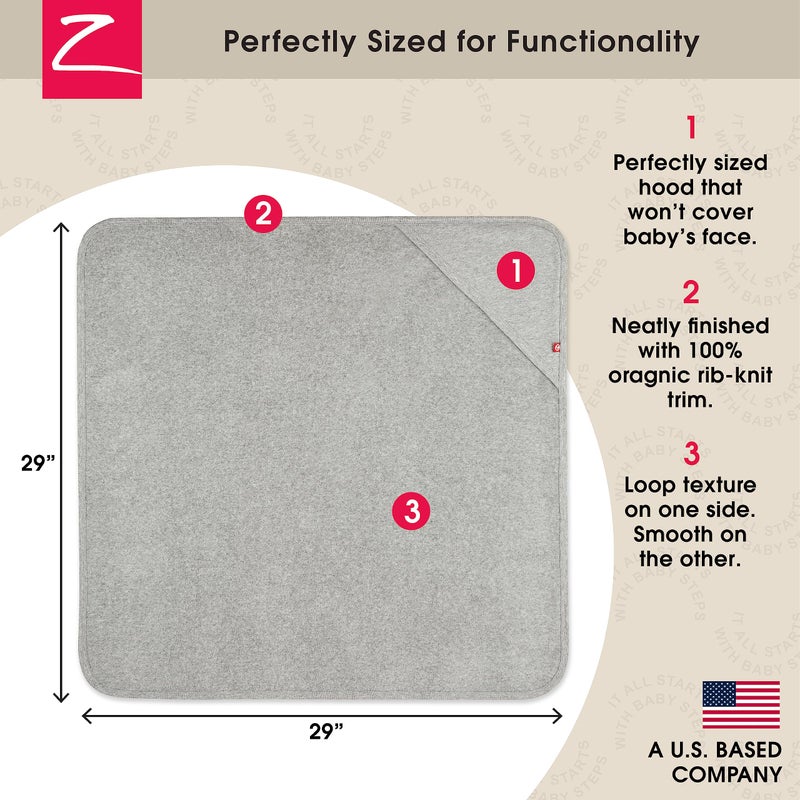 Zutano Hooded Baby Towels, Organic Cotton Baby Bath Towel, Ultra Soft and Absorbent Baby Towel for Newborn and Infant | Girl, Boy, and Unisex Towel Set, Unicorn Meadows, 2-Pack - Image 4