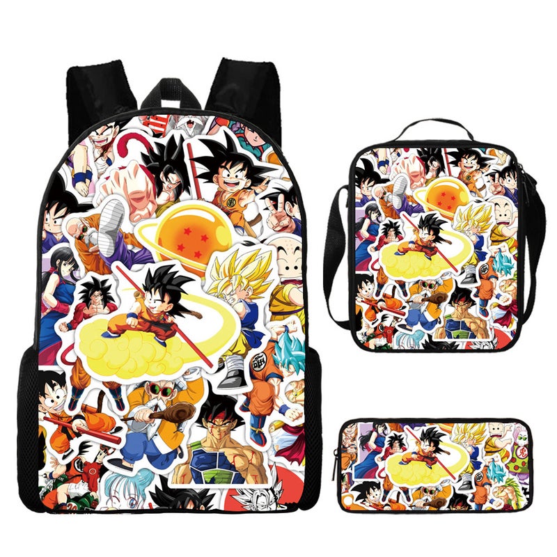 'S New Anime Cartoon Printed Backpack, Primary And Secondary School Student School Bag, Shoulder Bag, Pencil Bag Three-Piece Set - Image 1