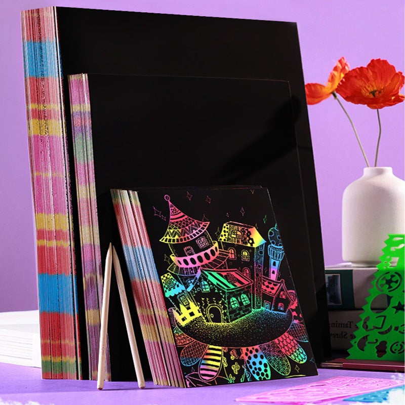 Colorful Scraping Paper Children'S Diy Handmade Color Handmade Scraping Painting Kindergarten Creative Graffiti Fun Scraping Book - Image 2