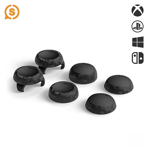 SCUF Control Thumbstick Grips - 6 Pack with 2 Bases - Tactic - Joystick Thumb Grips For Xbox One and Xbox Series X & S, PS4, PS5, Nintendo Switch Pro Controller - Black - Image 1