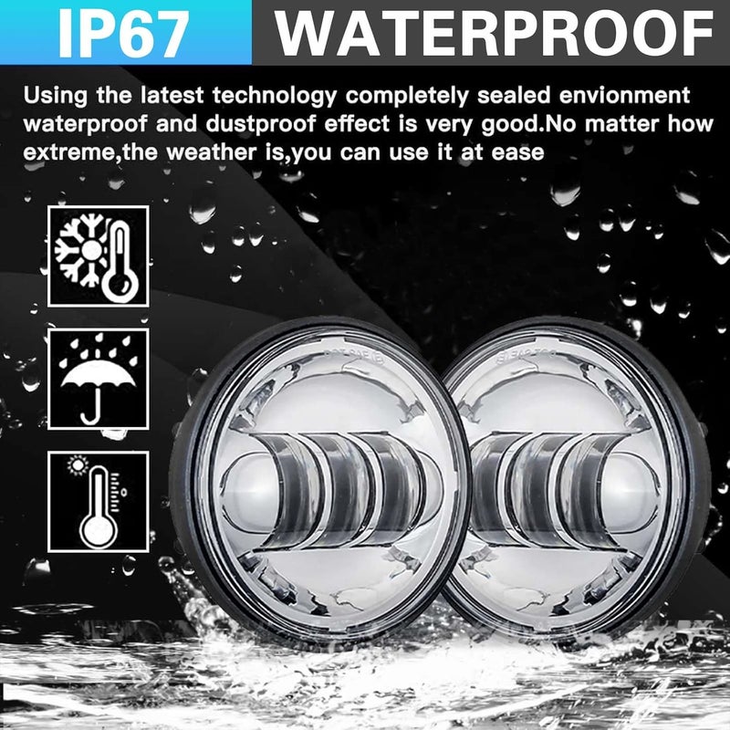 SKTYANTS 4.5 Inch LED Motorcycle Fog Lights - 30W Fog Lamp for Softail Electra Glide - Image 4