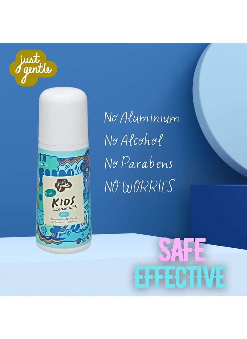 Just Gentle Just Gentle Organic Kids Deodorant Unscented Cool - Aluminum-Free, Natural Odor Protection, Cooling Sensation, Gentle on Sensitive Skin, 60ml  - Image 4