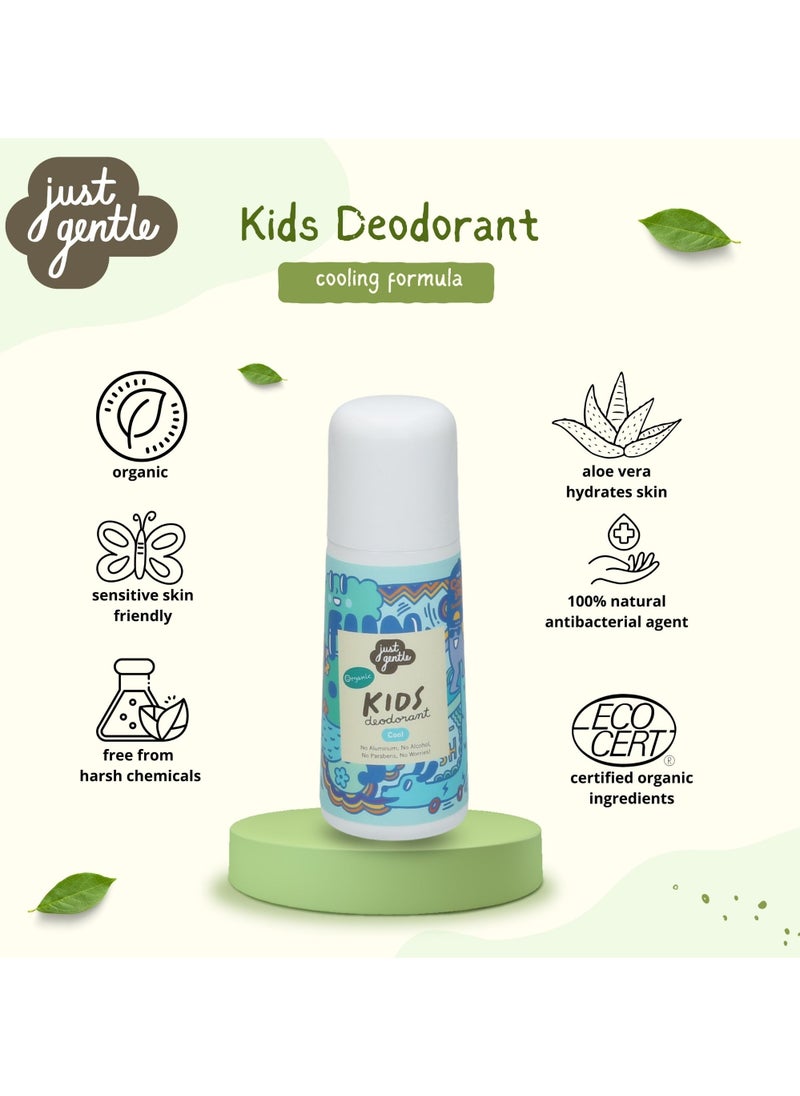 Just Gentle Just Gentle Organic Kids Deodorant Unscented Cool - Aluminum-Free, Natural Odor Protection, Cooling Sensation, Gentle on Sensitive Skin, 60ml  - Image 5
