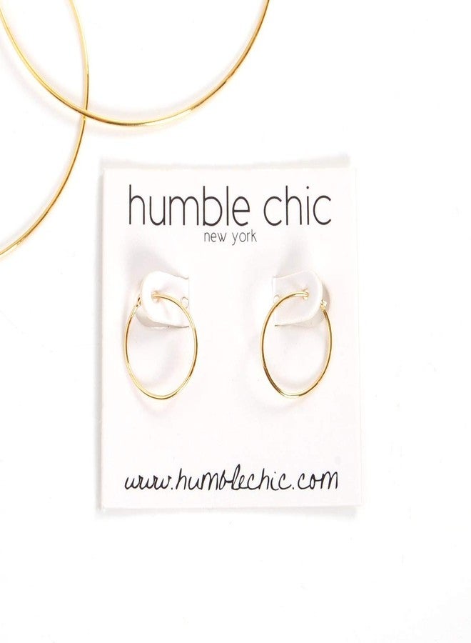 هامبل شيك نيويورك أقراط حلقية صغيرة أنيقة وبسيطة للنساء - أقراط متدلية خفيفة الوزن ومضادة للحساسية، مطلية بالذهب عيار 18 قيراطًا - 0.5 بوصة - Image 3