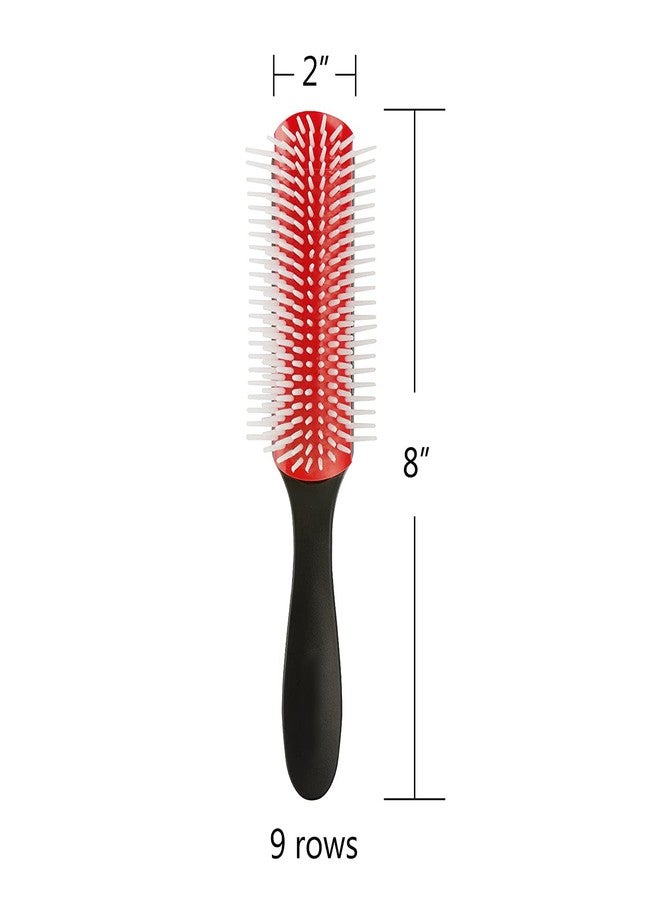 NuAngela 9 Rows Hair Brush, Easy Clean Removable Hairbrush For Styling Detangling Shaping Smoothing Blow-Drying Separating,Defining Curls For Curly Hair… (Red) - Image 2