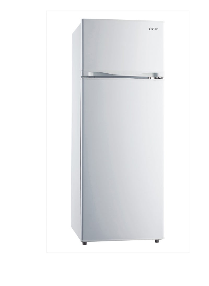 OSCAR | Defrost Double Door Refrigerator | Model: ORF230DFDDS | 210 Liters Capacity | Inside Condenser | No Frost Technology | 4-Star Rating | Dimensions 54.5x58.3x143 cm - Image 1