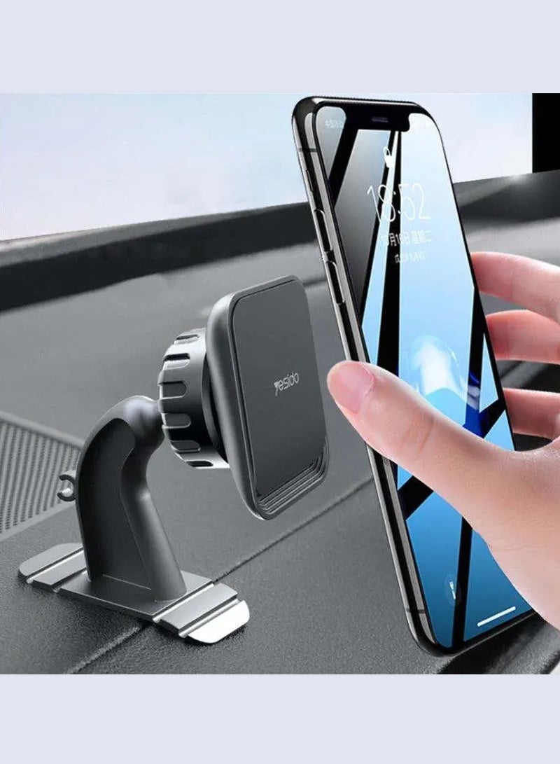 يسيدو حامل هاتف مغناطيسي عالمي للسيارة 2 في 1 من Yesido GA12، قاعدة شفط مغناطيسية للوحة القيادة وفتحة التهوية - أسود - Image 4