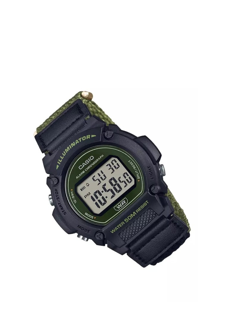CASIO CASIO Men's Analog Watch Black Cloth Strap W-219HB-3AVDF  - Image 4