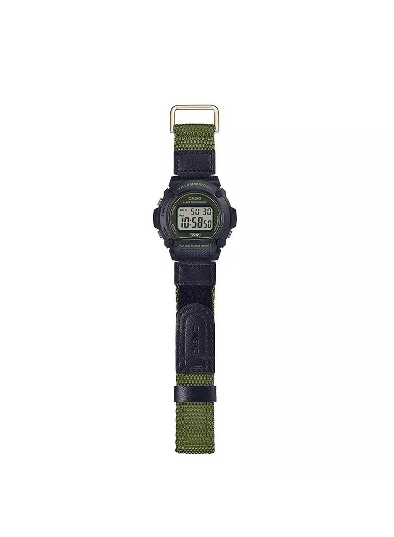 CASIO CASIO Men's Analog Watch Black Cloth Strap W-219HB-3AVDF  - Image 5
