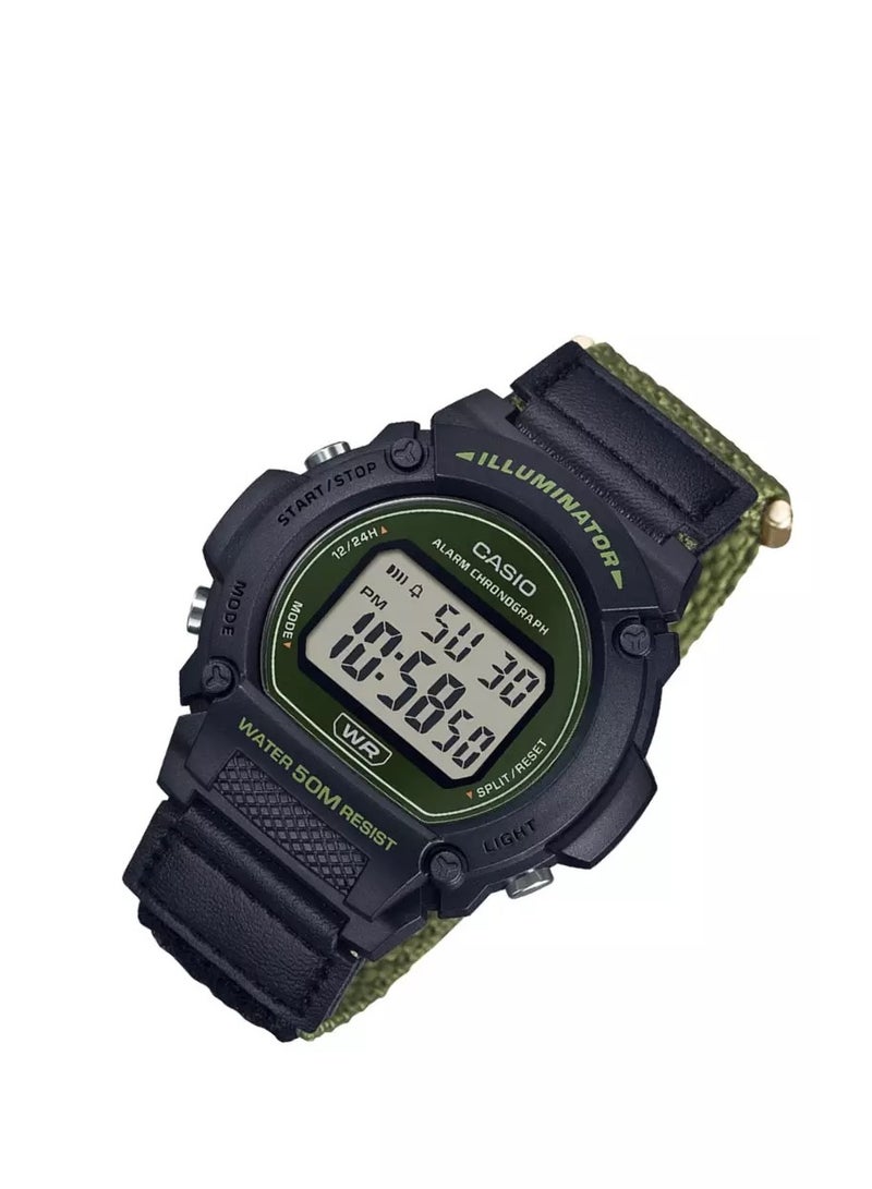 CASIO CASIO Men's Analog Watch Black Cloth Strap W-219HB-3AVDF  - Image 3