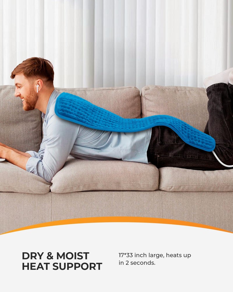 CooCoCo HSA Approved Heating Pad for Back Pain & Cramps Relief, CooCoCo Large Heated Pad for Neck and Shoulders, Gifts for Dad Husband Him Mom Her Women Men, Machine Washable, 10ft Cord - Image 2