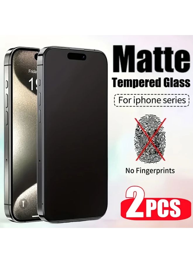 2 قطعة من حامي الشاشة الزجاجي المقوى والمصفح لهاتف iPhone 11 Pro Max مضاد للبصمات ومضاد للوهج - Image 1