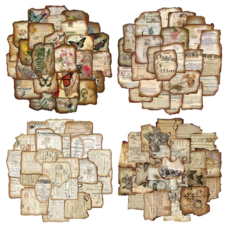 Bomichi 200pcs Vintage Stickers for Adults, Aesthetic Junk Journal Supplies for Scrapbooking Bullet Journal Collage Diary DIY Crafts - Image 1