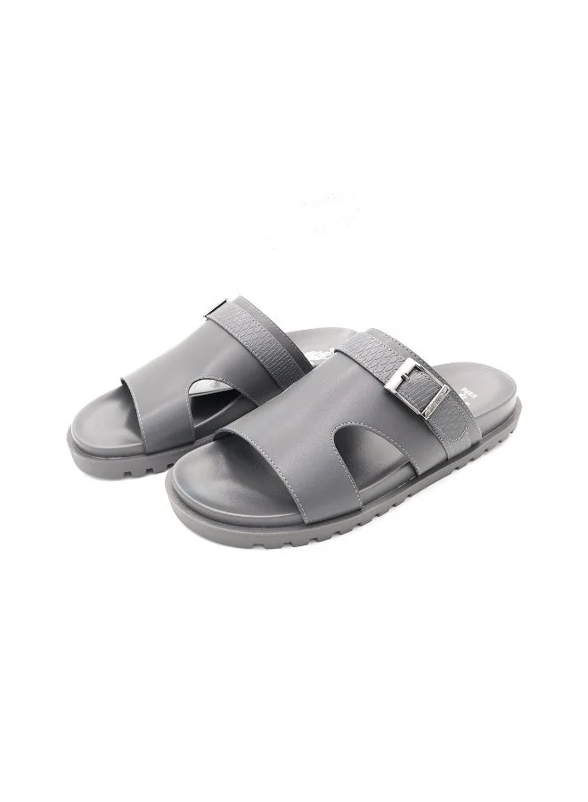 U.S. Polo Assn. GREY US Polo Men’s Grey Slide Sandals – Arabic-Style Slip-On with Adjustable Buckle | Cushioned Footbed | Breathable & Durable Summer Footwear for Men | Best Price UAE