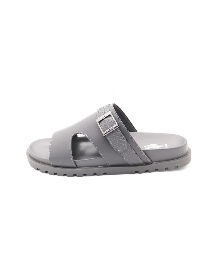 U.S. Polo Assn. GREY US Polo Men’s Grey Slide Sandals – Arabic-Style Slip-On with Adjustable Buckle | Cushioned Footbed | Breathable & Durable Summer Footwear for Men | Best Price UAE