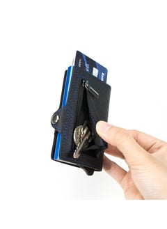 LEVELO Cache Genuine Leather Wallet / Coin Slot / Money Clip / 8 Card Slots / RFID Protection / Compact Design / Lightweight Design / Multiple Compartment - Black  - Image 2