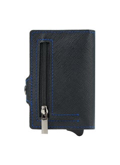 LEVELO Cache Genuine Leather Wallet / Coin Slot / Money Clip / 8 Card Slots / RFID Protection / Compact Design / Lightweight Design / Multiple Compartment - Black  - Image 1