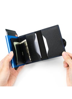 LEVELO Cache Genuine Leather Wallet / Coin Slot / Money Clip / 8 Card Slots / RFID Protection / Compact Design / Lightweight Design / Multiple Compartment - Black  - Image 3