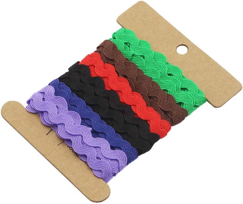 EXCEART 8Mm Curved Rick Rack Webbing Ribbon 6 Yards Water Wave Edge Trim Sewing Crafting Ribbon for DIY Textile Embellishments - Image 4