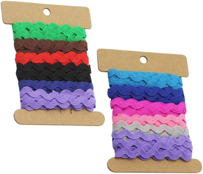 EXCEART 8Mm Curved Rick Rack Webbing Ribbon 6 Yards Water Wave Edge Trim Sewing Crafting Ribbon for DIY Textile Embellishments - Image 2