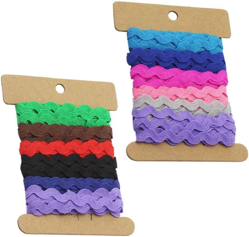 EXCEART 8Mm Curved Rick Rack Webbing Ribbon 6 Yards Water Wave Edge Trim Sewing Crafting Ribbon for DIY Textile Embellishments - Image 5