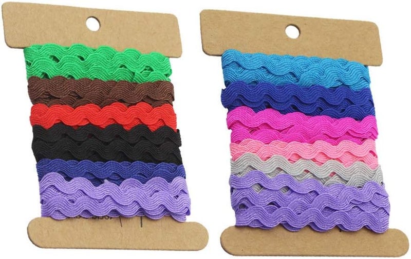 EXCEART 8Mm Curved Rick Rack Webbing Ribbon 6 Yards Water Wave Edge Trim Sewing Crafting Ribbon for DIY Textile Embellishments - Image 3