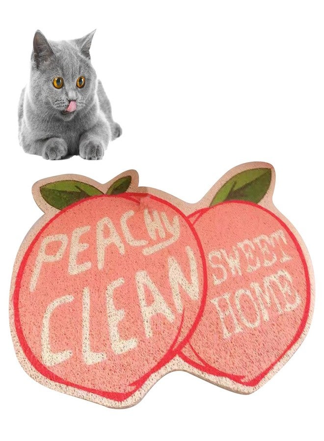 ناروت سجادة رمل القطط، سجادة لاحتجاز الفضلات، سجادة صندوق فضلات القطط، سجادة لالتقاط طعام القطط، تصميم مرن على شكل فاكهة، مقاومة للانزلاق، مصنوعة من مادة PVC عالية المتانة، سهلة التنظيف (40 × 60 سم / 15.7 × 23.6 بوصة) - Image 3